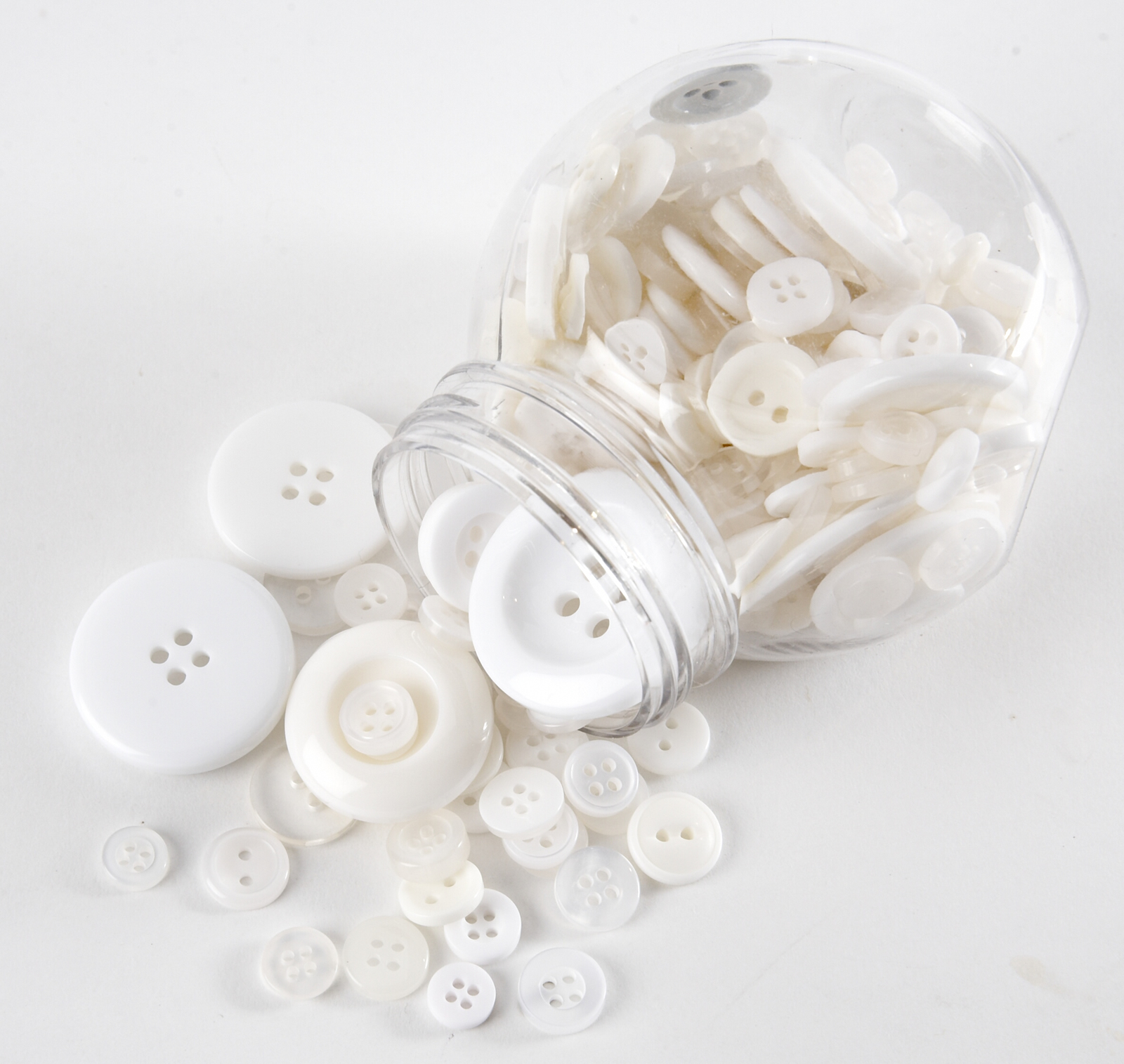 Jar of Buttons - White