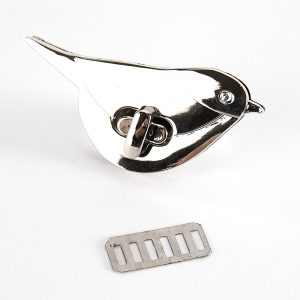 Metal Bird Clasp Turn Lock Twist Lock, gunmetal grey