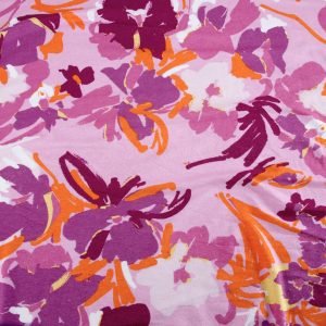 Painted Floral Viscose Jersey - Purple