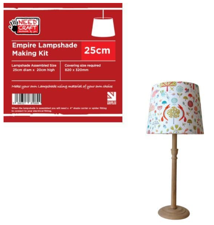 Empire Lampshade Making Kit - 25cm for table lamp (4" Shade Carrier Included)