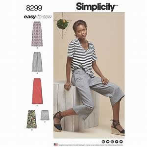 Simplicity 8299 Size 6-14 Misses' Skirt or Pants Variations
