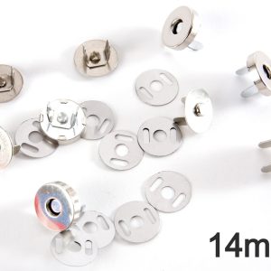 14mm Magnetic Snaps x 5 Silver