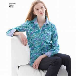 Simplicity 1538 ladies blouse sizes 14-22