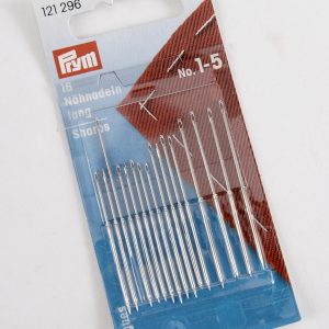 Prym Hand Sewing Needles Sharps 1-5 Assorted With Gold Eye 16pcs