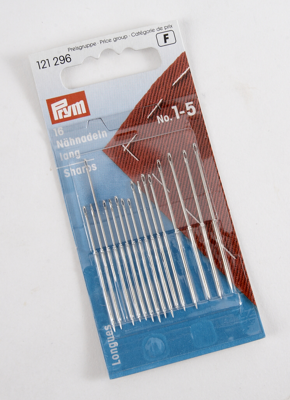 Prym Hand Sewing Needles Sharps 1-5 Assorted With Gold Eye 16pcs