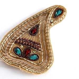 Beaded Abstract Paisley Embellishment Patch - facing right