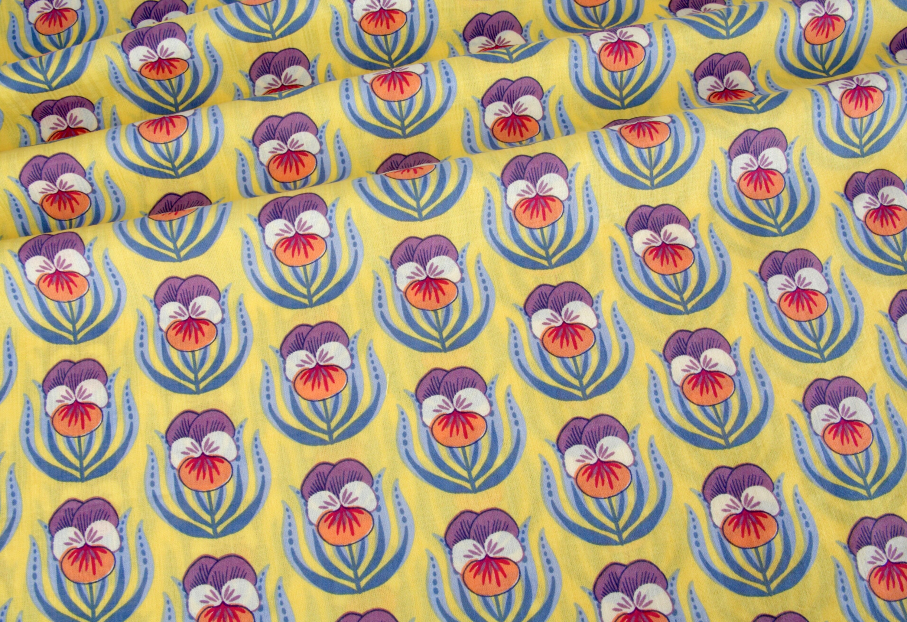 Tillisy Rayon Fabric - Pansies