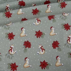 Christmas Critters By Debbie Shore - Foxes pre cut to 0.5m pieces