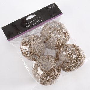 Wreath Making: Woven Jute Balls - Large 60mm 4 Pieces