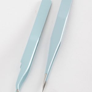 2 pack Fine Tweezers - Pale Blue