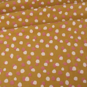 Scattered Dots Cotton Poplin - Ochre/Mustard