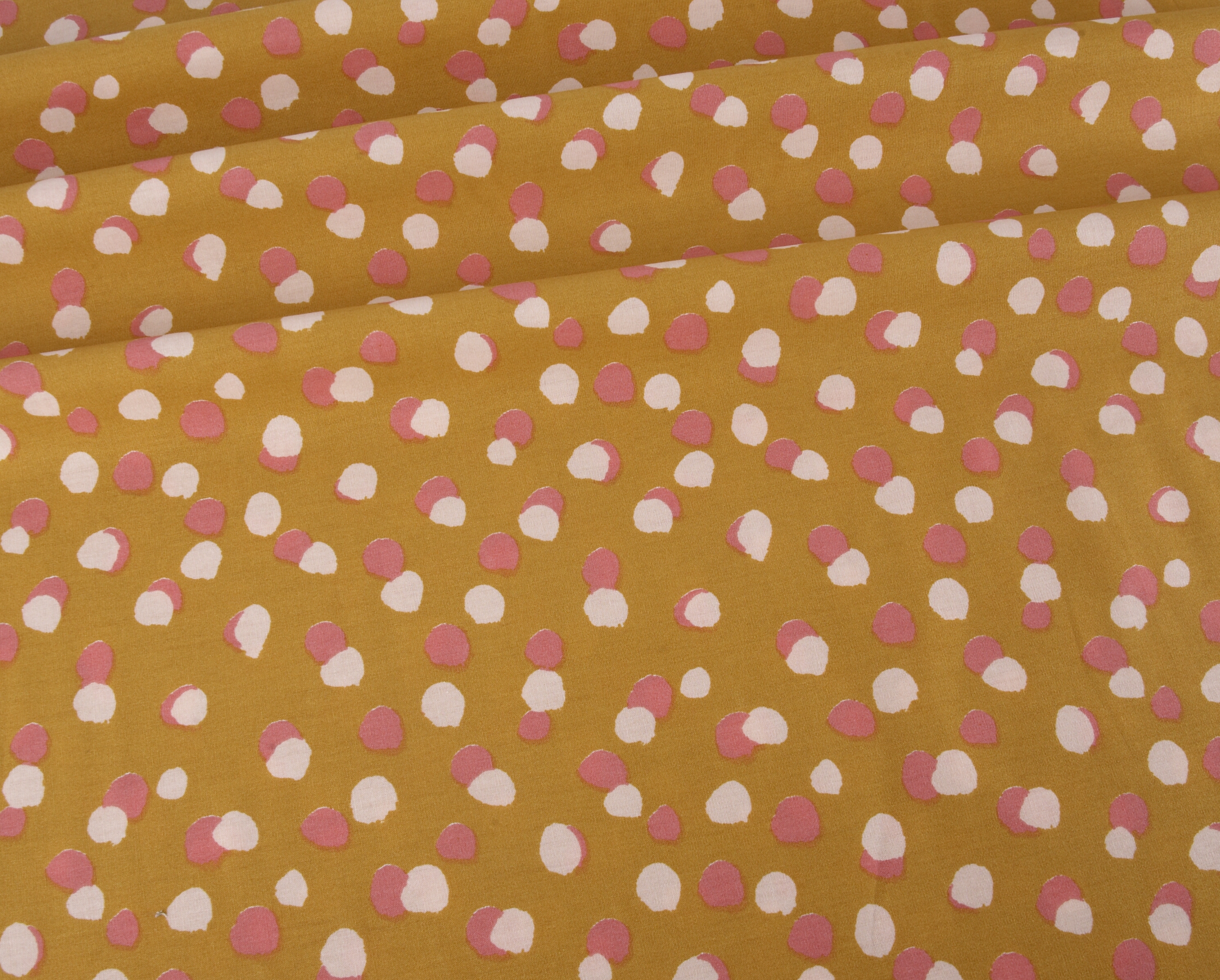 Scattered Dots Cotton Poplin - Ochre/Mustard