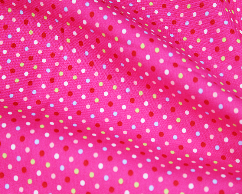 Contrast Spotty Cotton Poplin - Pink