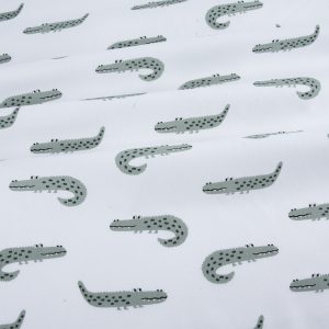 Alligator Cotton Poplin - White