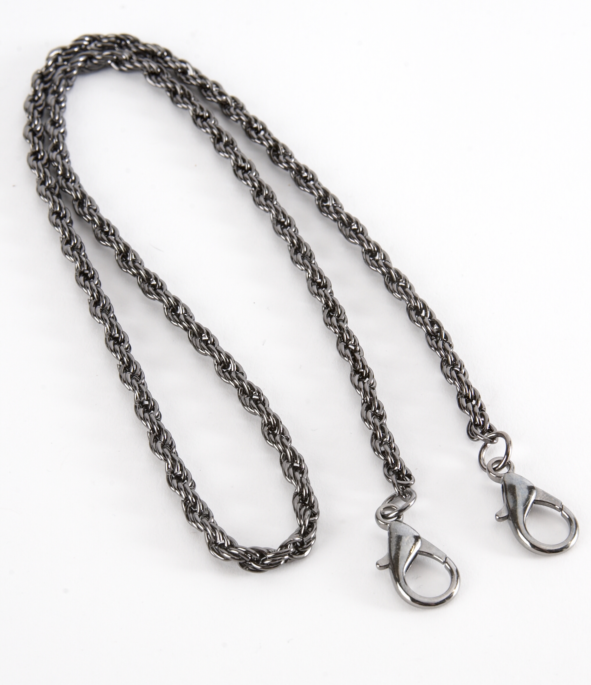 Metal Rope Chain Bag Strap - Gunmetal Grey/Black 60cm