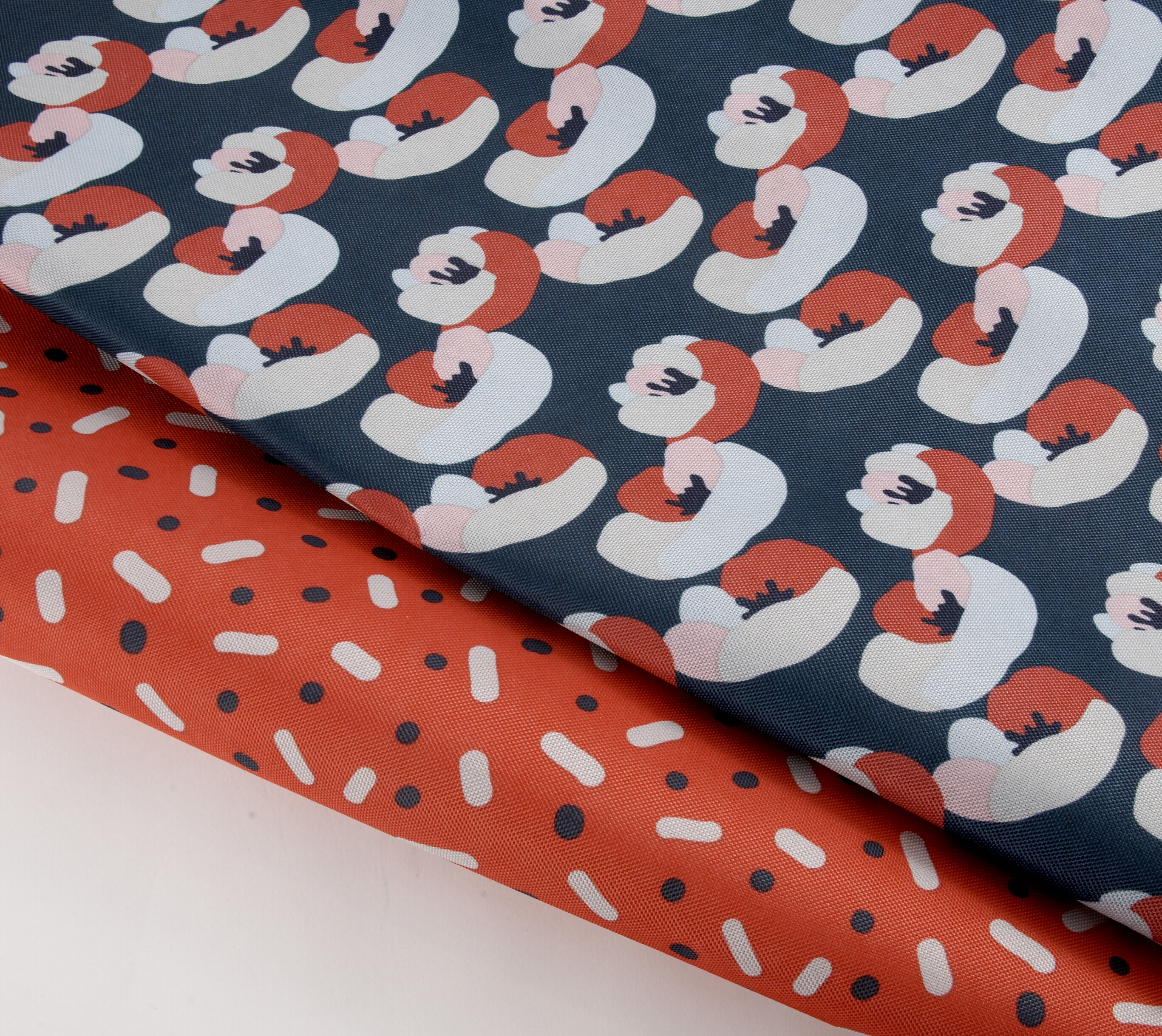 Water Repellent Canvas Flowers and Sprinkles Duo - Red and Navy