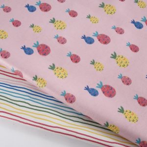 Pineapple Stripe Leatherette Duo - Pink