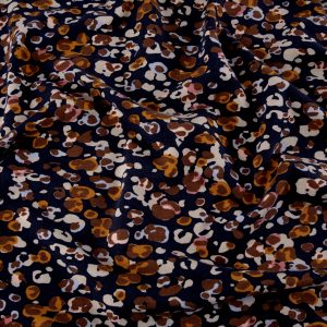 Modal Cotton Jersey - Animal Print NAVY